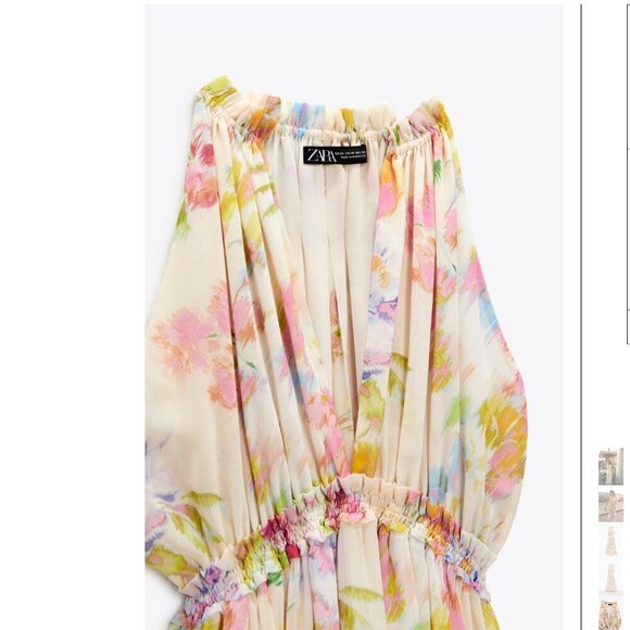 LONG FLORAL PRINT DRESS Size L NEW WITH TAG! - Picture 5 of 5